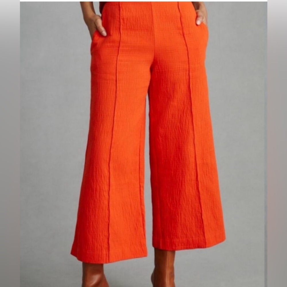 Anthropologie Maeve Wide Leg Red Pants 16T